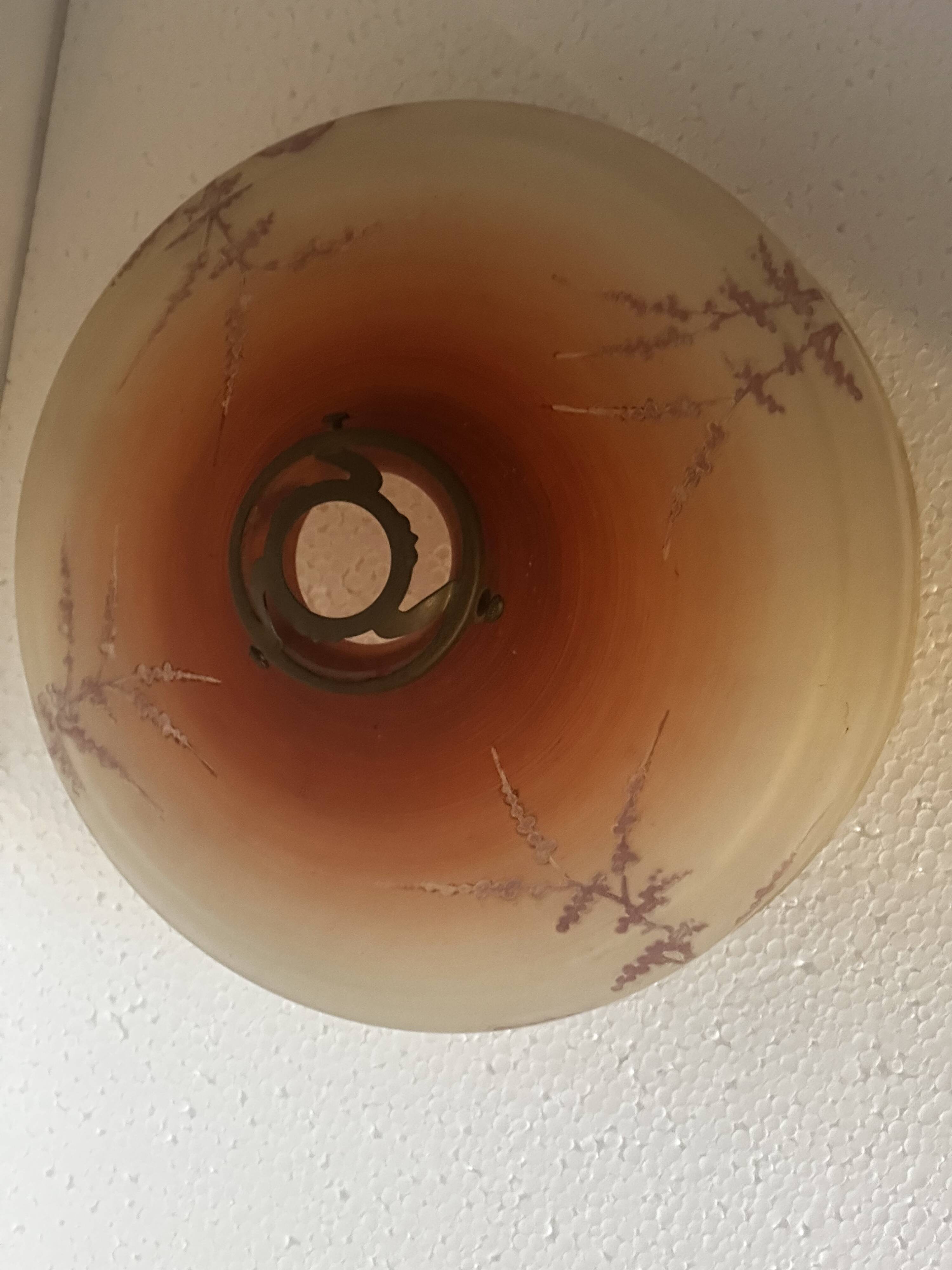Vintage frosted glass ceiling light - 1950s
