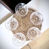 5 cut crystal champagne coupes