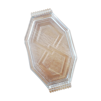 Art Deco transparent glass top