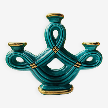 Triple art deco ceramic candle holder.