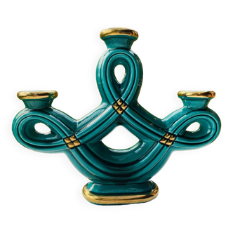 Triple art deco ceramic candle holder.