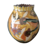 Hand-painted glazed earthenware vase