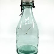 Grande bouteille "Mercur" en verre et bouchon en céramique • 2L • 1930
