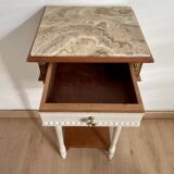 Bedside table with marble