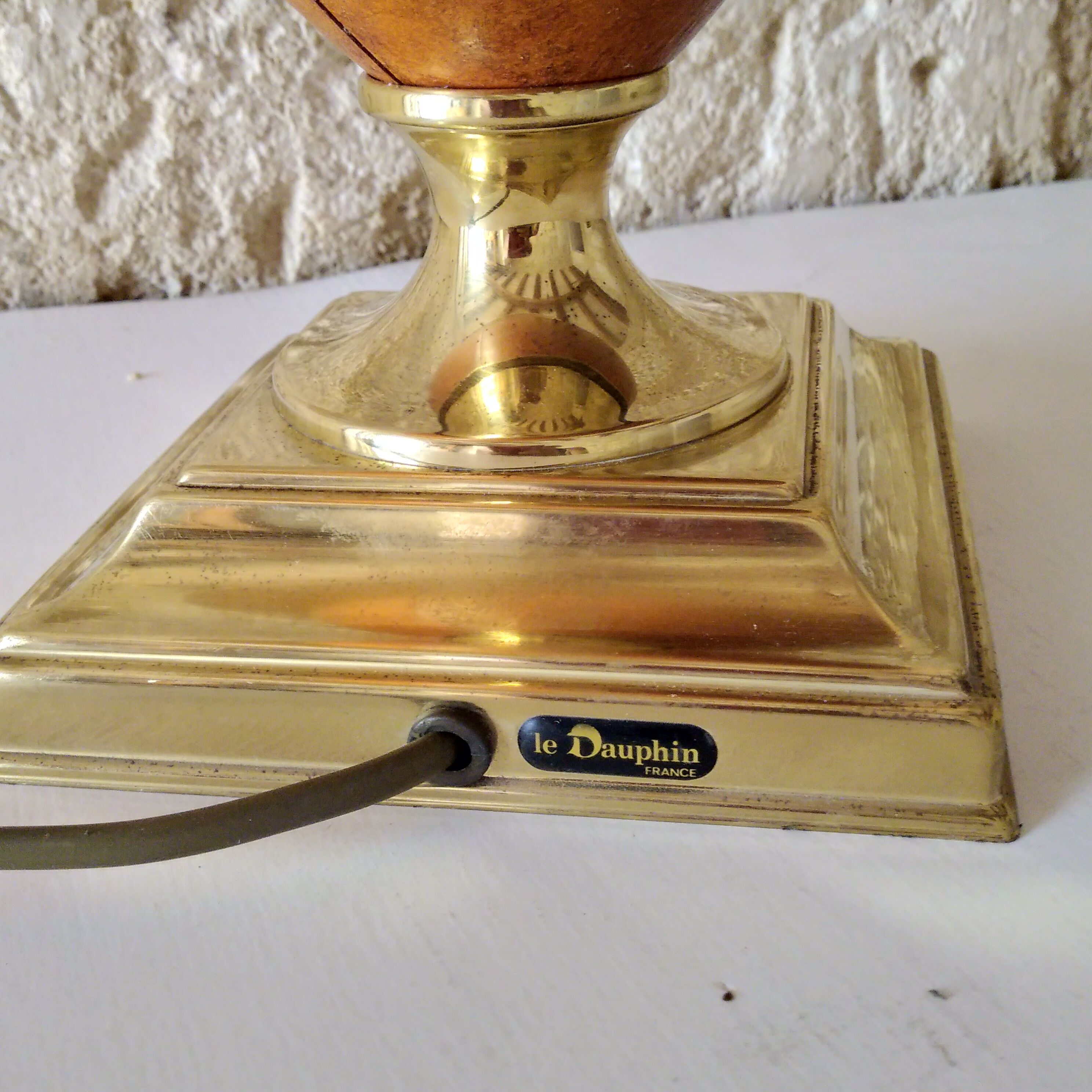 Homemade leather lamp the dolphin