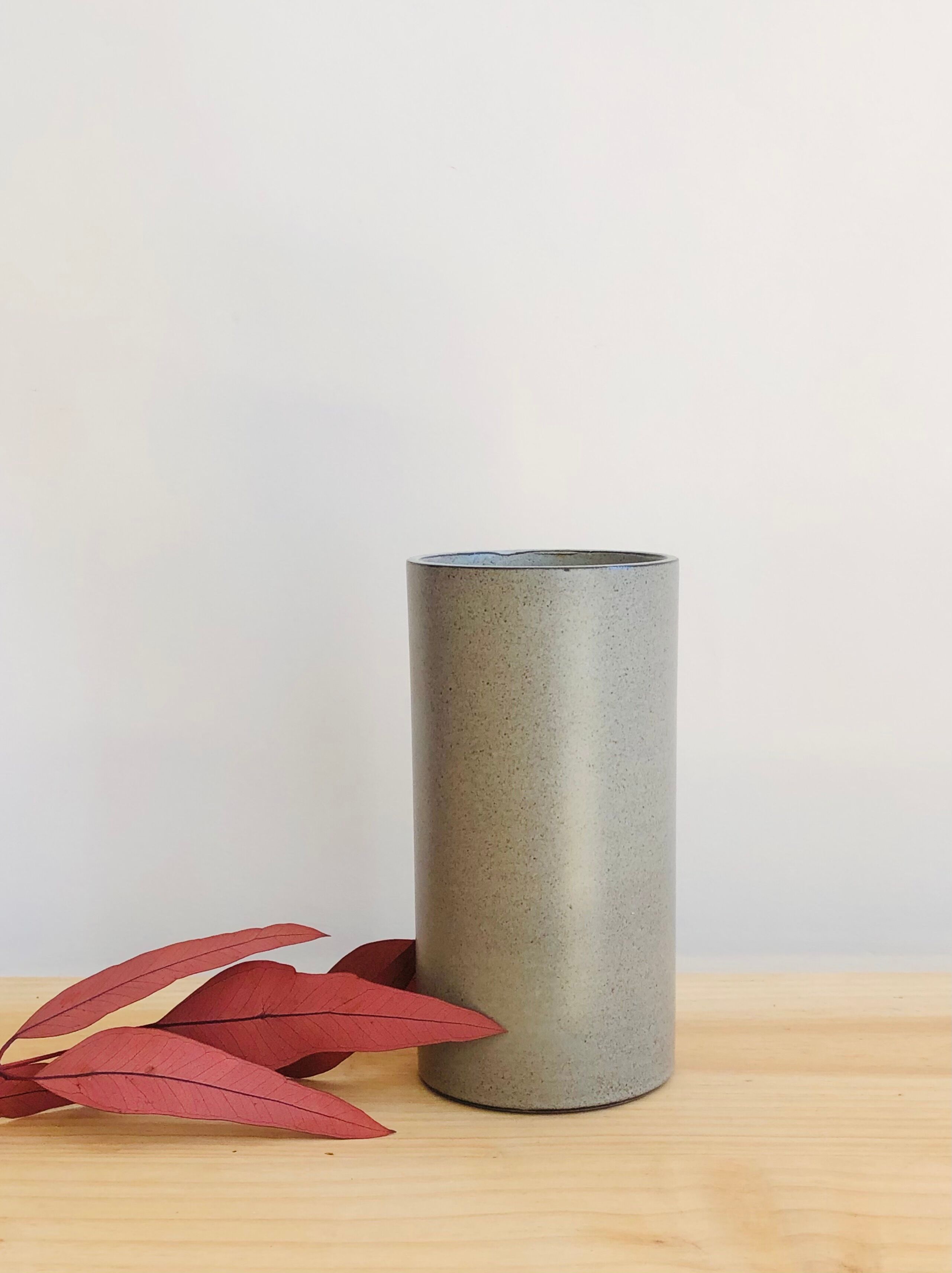 Brown grey ceramic vase