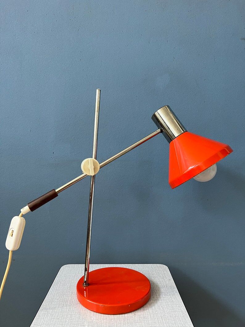 Mid-century red desk lamp