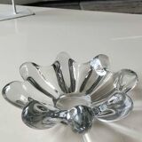 Large pocket organic floral shape/Corolla/Starry. Art Vannes France unsigned. Crystal.