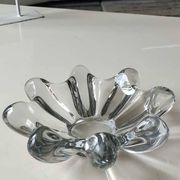 Large pocket organic floral shape/Corolla/Starry. Art Vannes France unsigned. Crystal.