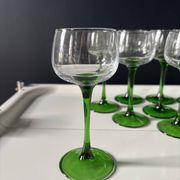 Lot de 12 verres Roemer alsacien pied vert
