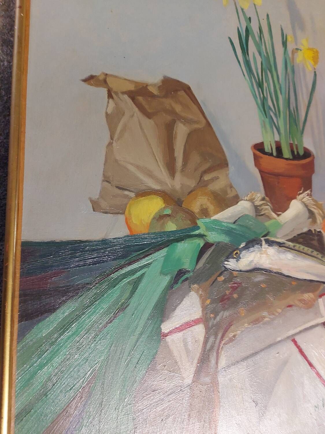 Painting, oil on canvas still life, Michel Mercier