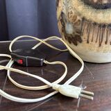 Stoneware lamp (base) signed Joël Courjault for Keraluc – floral decoration