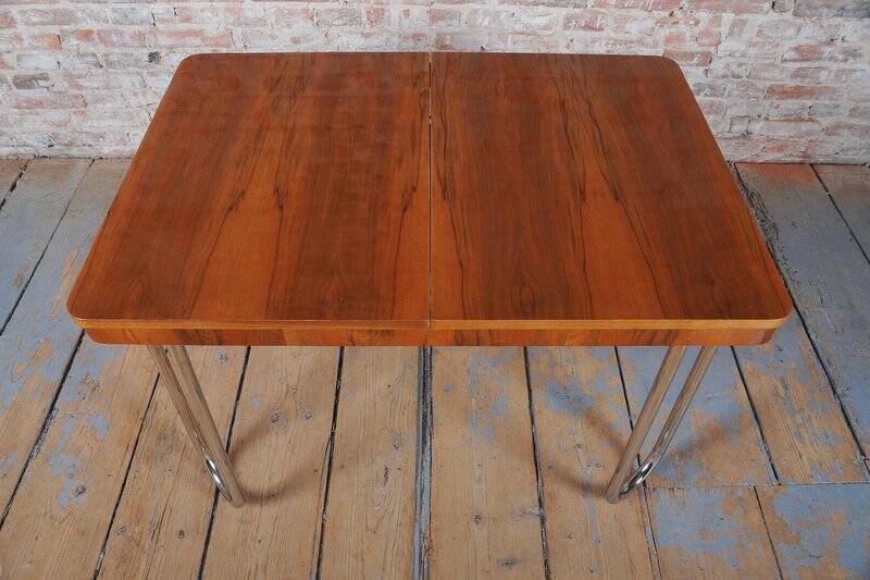 Bauhaus Oak Foling Table by J. Halabala for UP Zavody, Czech, 1930s