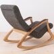 Fauteuil à bascule vintage moderne du milieu du siècle, Tchécoslovaquie, années 1950, retapissé