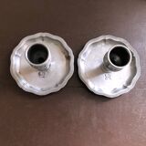 Pair of pewter table candlesticks