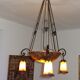 Art Deco Lustre Noverdy France in beaten iron