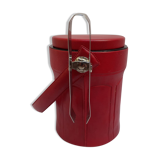 Red leather ice bucket