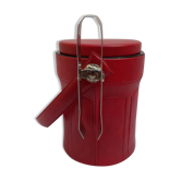 Seau à glace en cuir rouge