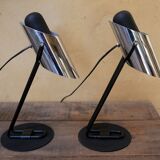 Pair of vintage chrome metal lamps