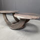 Vintage two tier marble coffee table, 1970s