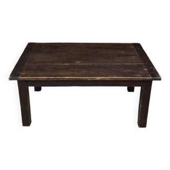 Rectangular solid wood coffee table