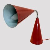 80's style table lamp Max Bill, Egoluce, vintage brown-red.