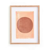 A4 painting - moon - Pink - N289 - signed Eawy