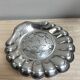 Shell butter dish in silver metal