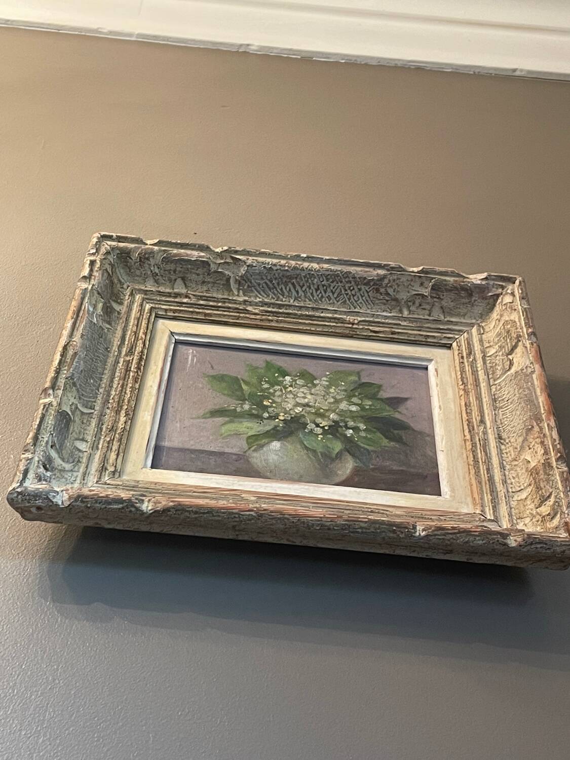 Charming old painting: Bouquet of lily of the valley