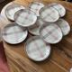 10 assiettes plates en faïence Digoin Sarguemines modèle Marelle n°23, années 40