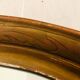 Old art deco oval wooden mirror