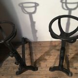 Paire de landiers en fer forgé