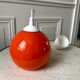 Hanging lamp ball in opaline orange 70s