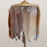 Vintage floor lamp with Murano glass leaves, 1970s