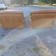 Paire de Fauteuils Vintage en Skai Marron Clair