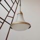 Antique etched glass German pendant light by A.E.G.