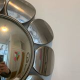Miroir Sorcière Fleur Chrome Circa 1970