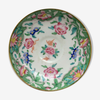 Sous-tasse décor fleurs en porcelaine anglaise Minton XIXème