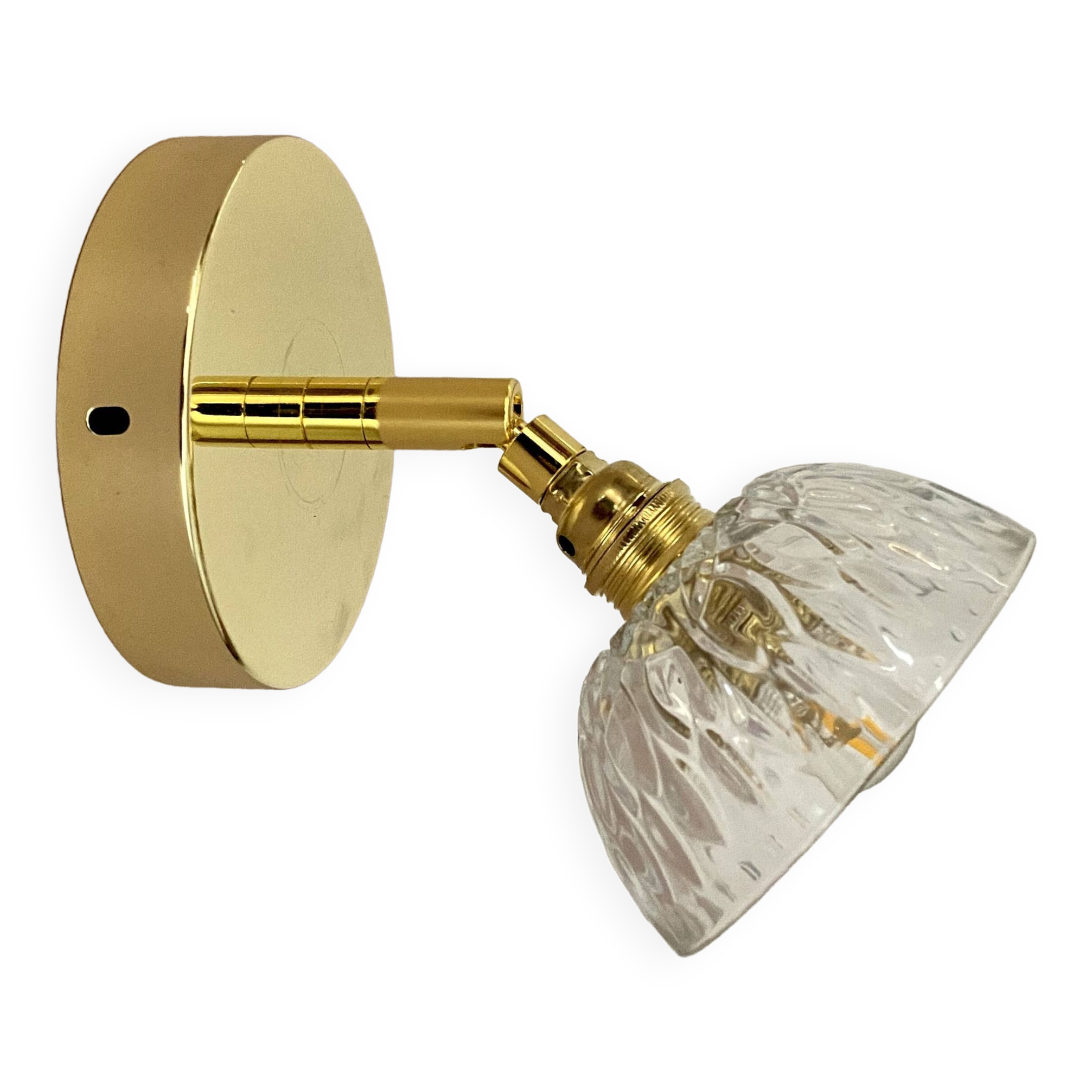 Vintage molded glass lampshade wall light