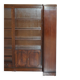 Corner library made of flamed hardwood, in 3 parts.
