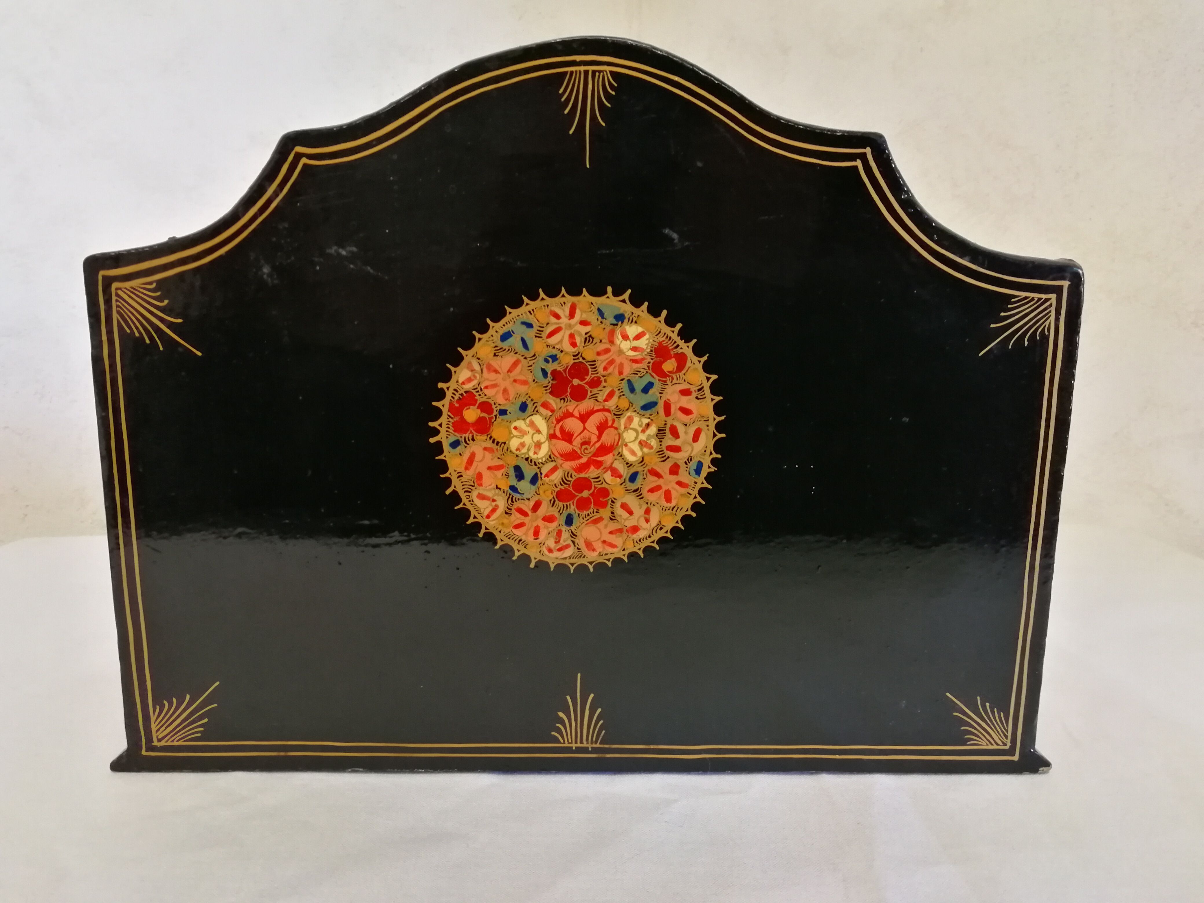 Old floral letter holder