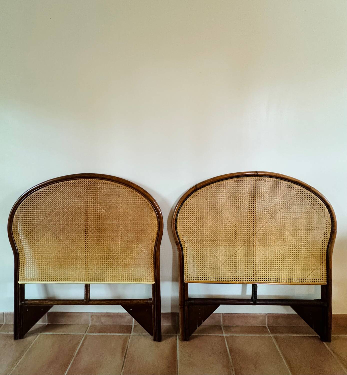 2 cane headboards
