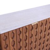 Italian Sideboard Made of Solid Wood and Travertine, Contemporary Cabinet