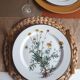 Lot of 4 flat plates "Anthemis" from the service "Botanica" of Boch