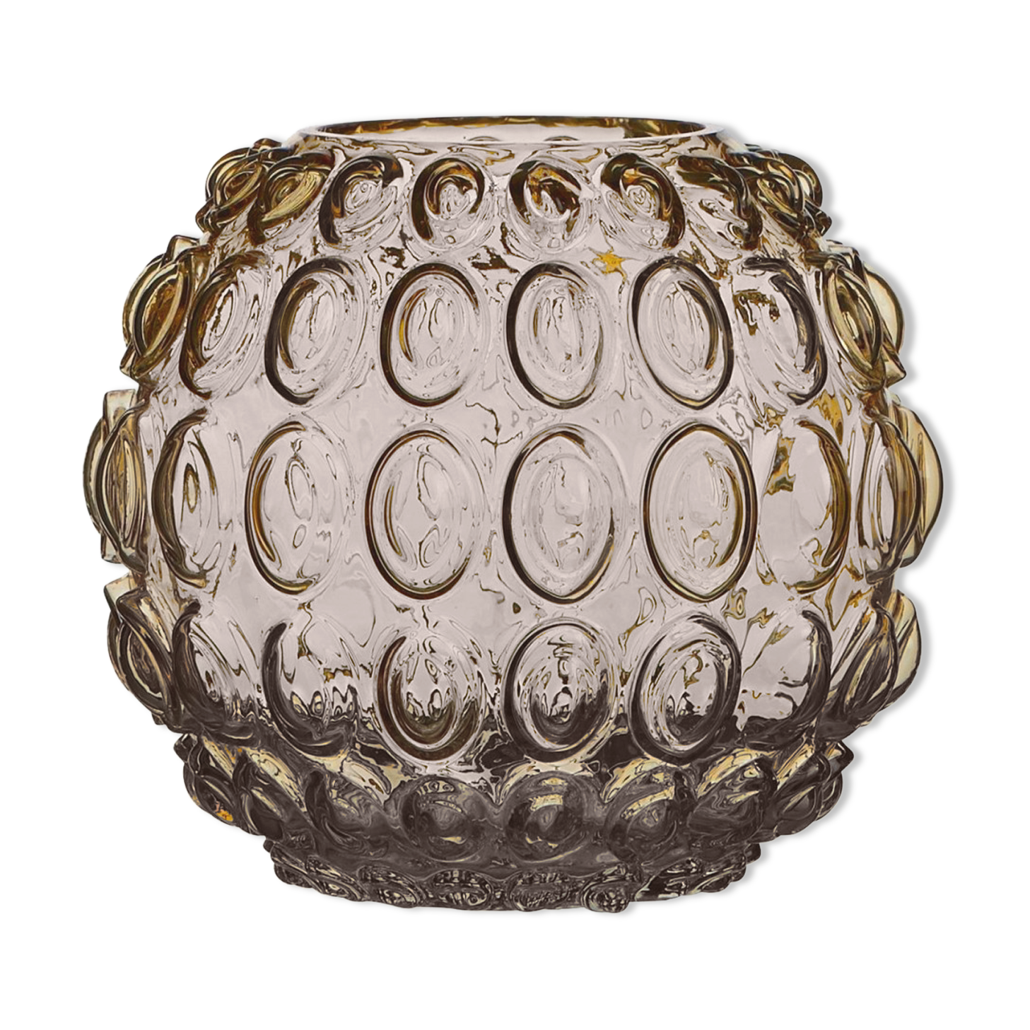 Yellow glass vase 18cm