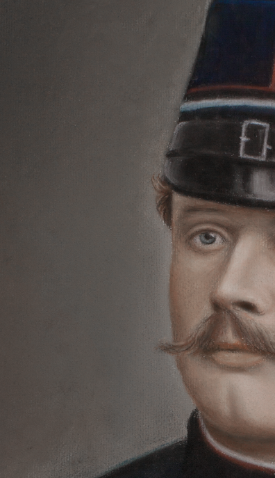 Portrait man 1930 in gold frame