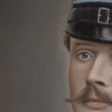 Portrait man 1930 in gold frame