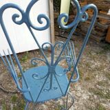 Large blue wrought iron garden furniture
