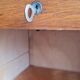 Filing cabinet with sliding curtains in double vintage wood