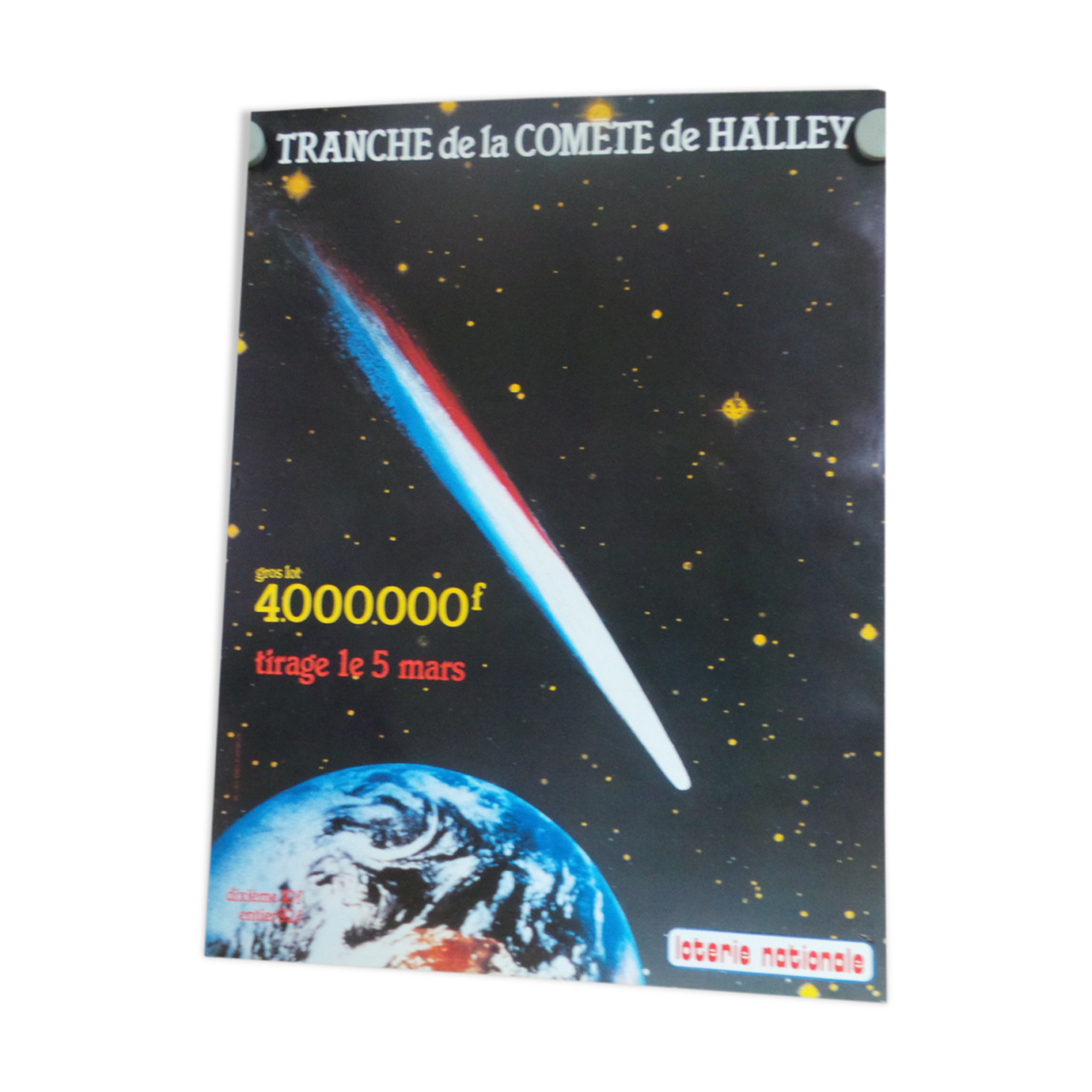 Original National Lottery Poster Slice of Halley's Comete 1986
